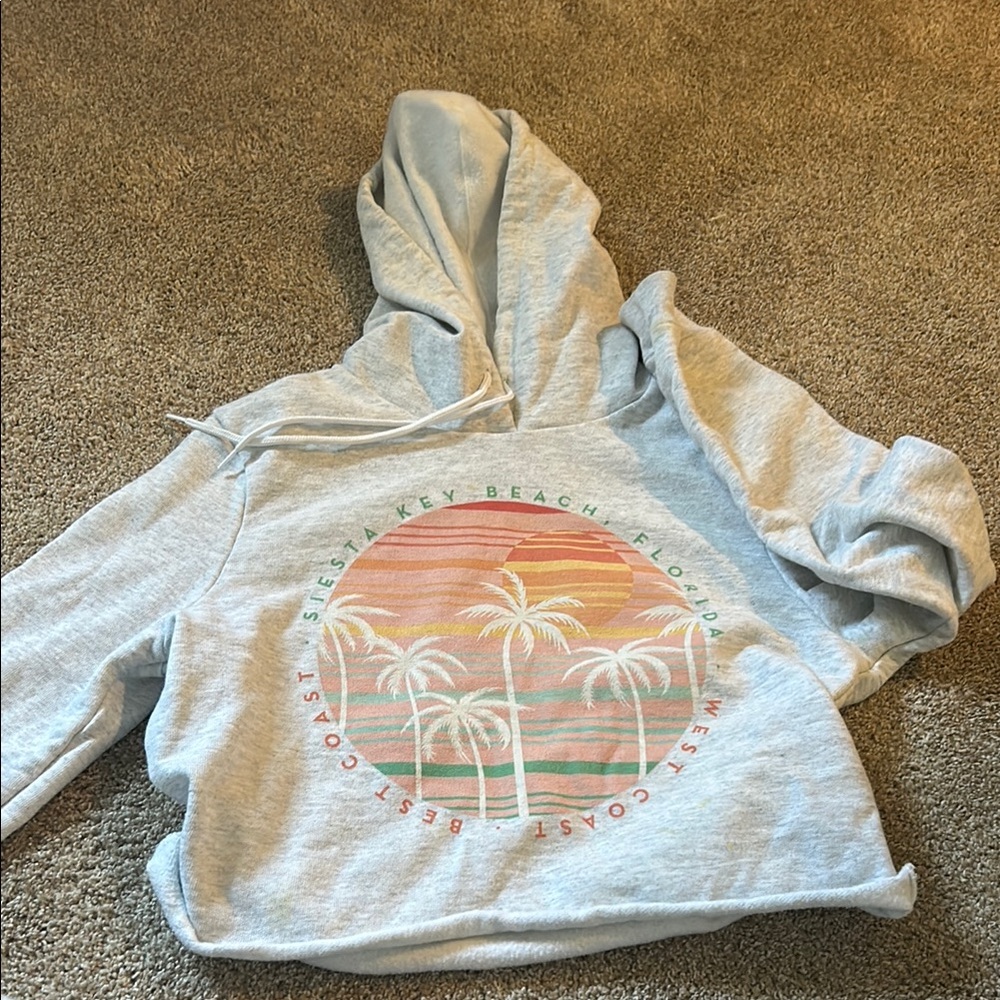 League Gray Palm Tree Hoodie